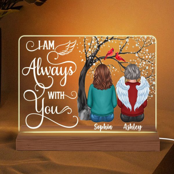 Always With You Personalized Memorial Remembrance Gift Personalized Custom Shape Acrylic Plaque LED Night Light Discount - Image 2