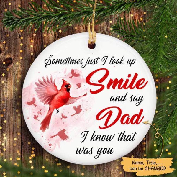 Sometimes I Just Look Up Cardinal Personalized Memorial Circle Ornament Cheap