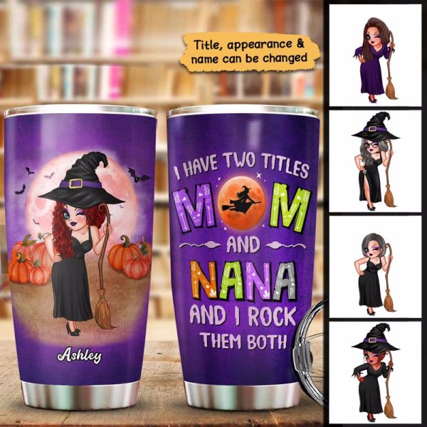 Two Titles Mom Grandma Halloween Personalized Tumbler Discount