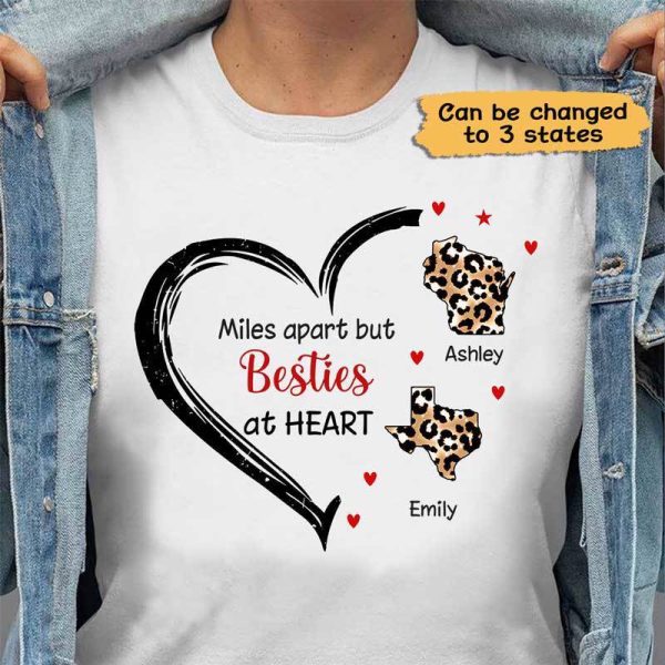 Long Distance States Heart Besties Personalized Shirt Supply