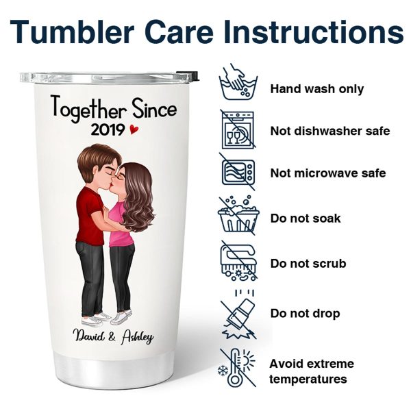 Doll Couple Kissing Gift For Him For Her Personalized Tumbler on Sale - Image 4