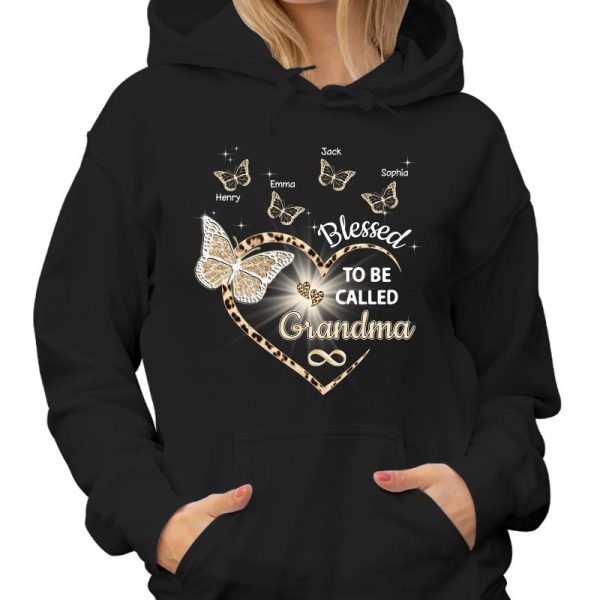Heart Butterflies Grandma Leopard Personalized Shirt For Discount - Image 4