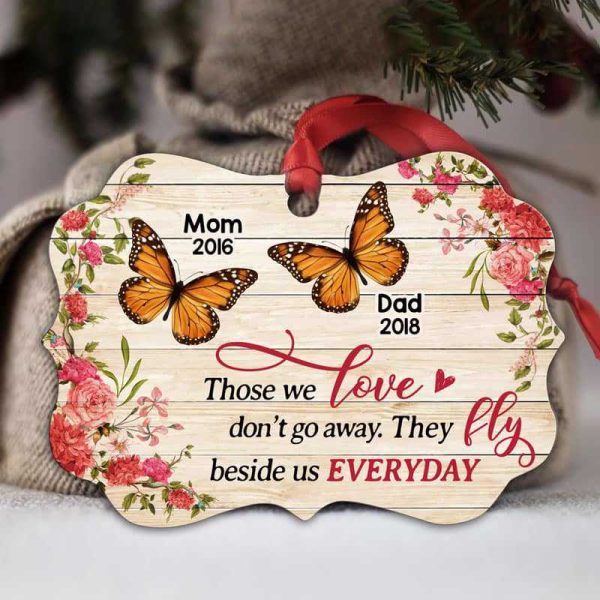 Butterflies Memorial Family Personalized Christmas Ornament Fashion