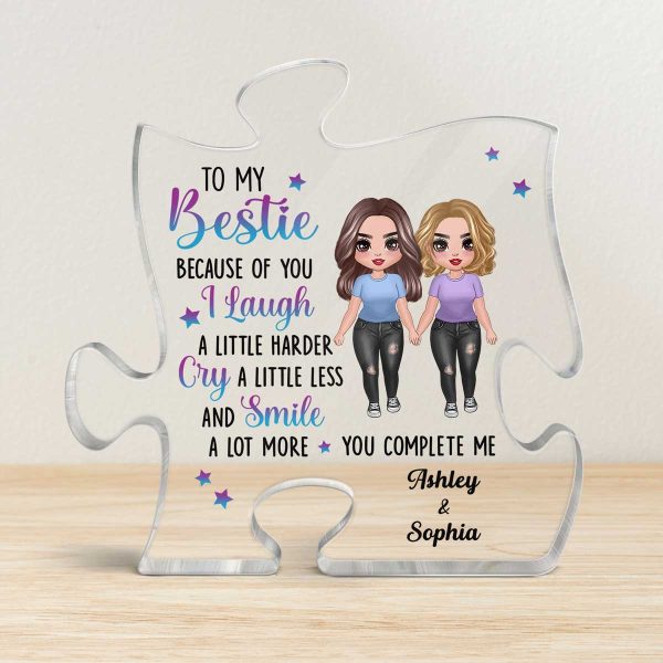 Doll Girls To My Bestie Gift For Best Friends Personalized Puzzle Acrylic Plaque Online now