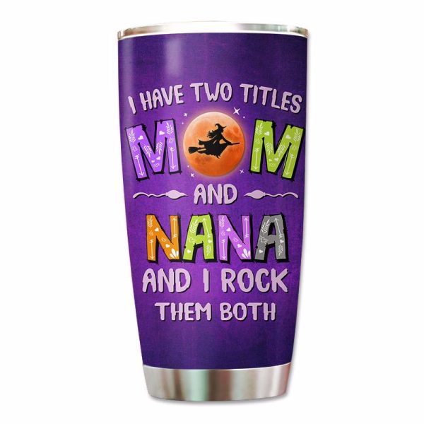 Two Titles Mom Grandma Halloween Personalized Tumbler Discount - Image 3