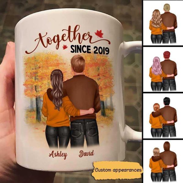 Fall Season Couple Back View Together Since Personalized Mug Fashion