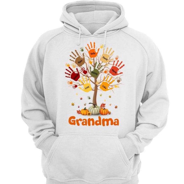 Fall Season Grandma Kid Hands On Tree Personalized Shirt Online - Image 3