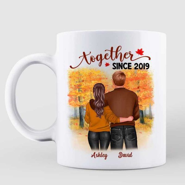 Fall Season Couple Back View Together Since Personalized Mug Fashion - Image 2