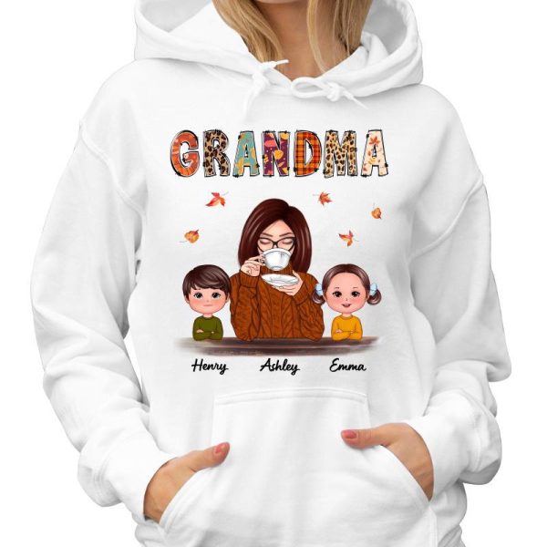 Fall Season Grandma And Grandkids Personalized Shirt Cheap - Image 4
