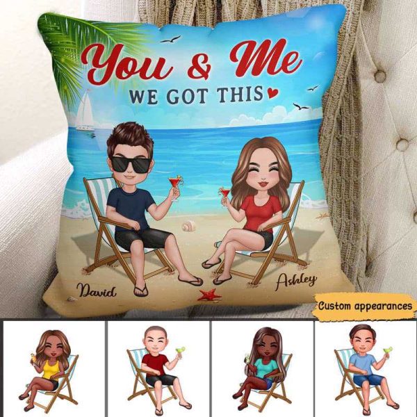 So Together We Built A Life Doll Couple Beach Landscape Personalized Pillow (Insert Included) Discount
