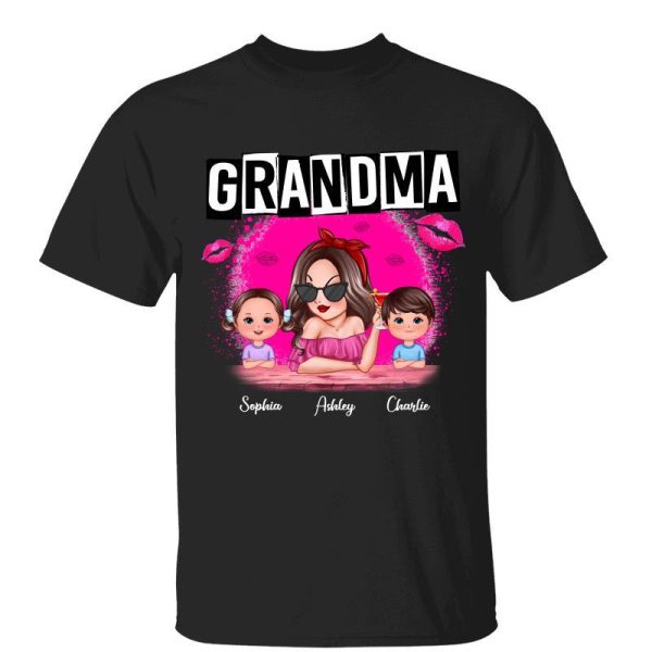 Grandma Pinky Kiss Personalized Shirt Online now