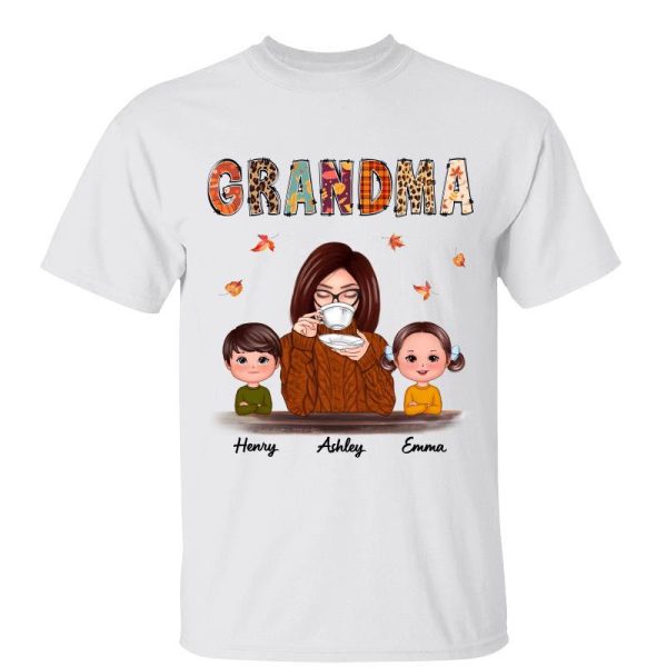 Fall Season Grandma And Grandkids Personalized Shirt Cheap