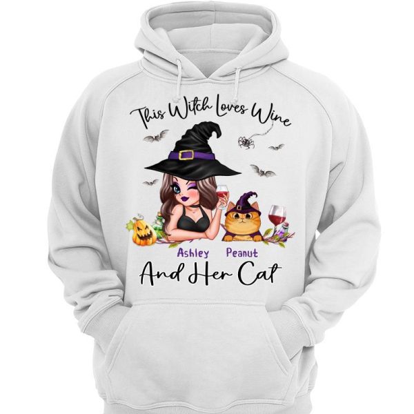 This Witch Loves Wine And Her Cats Personalized Shirt For Discount - Image 3