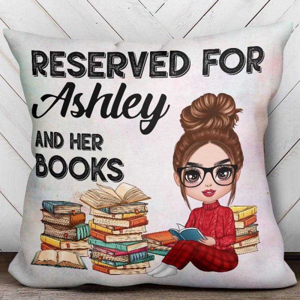 Reserved For Book Reader Book Lover Bookworm Gift Personalized Pillow (Insert Included) Supply - Image 2