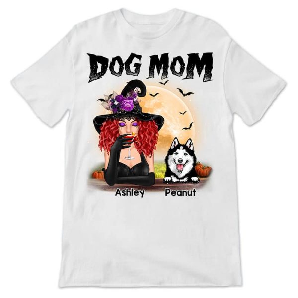 Halloween Witch Dog Mom Personalized Shirt Sale - Image 2
