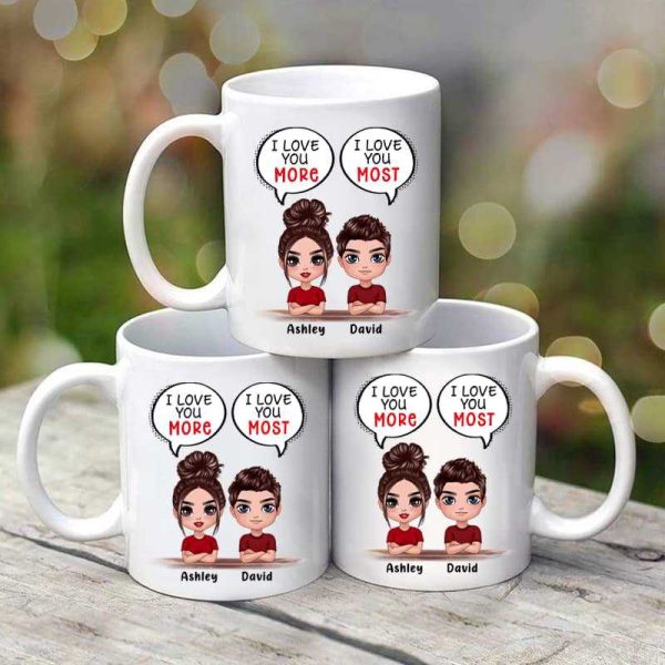 Doll Couple Love You More Love You Most Gift Personalized Mug Supply - Image 3
