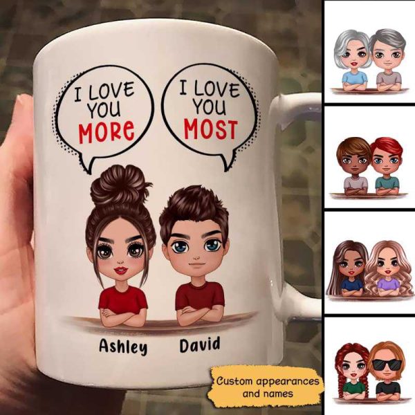Doll Couple Love You More Love You Most Gift Personalized Mug Supply