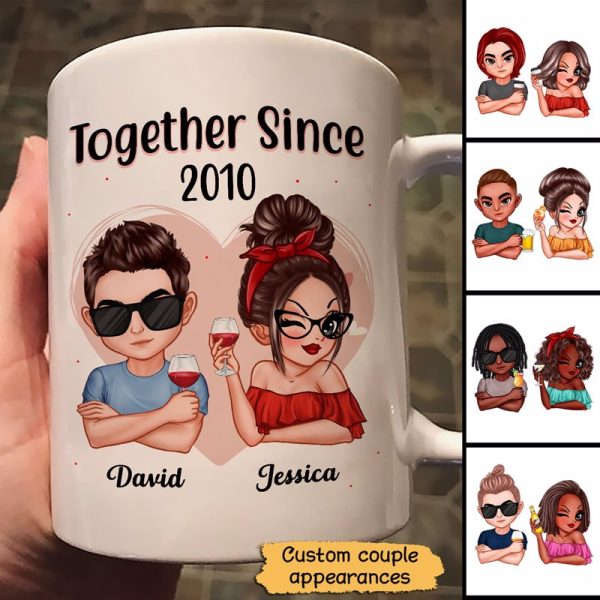 Cool Couple Together Since Anniversary Gift Personalized Mug on Sale