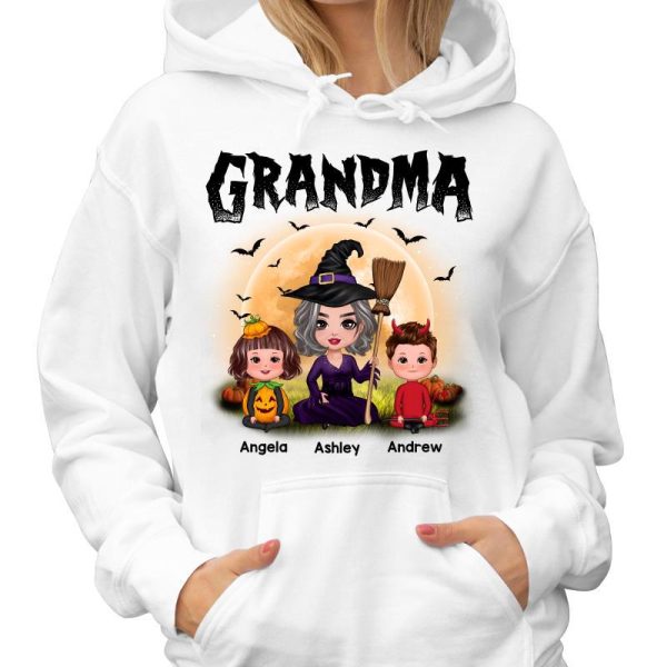 Grandma Mom Witch Doll Kids Halloween Personalized Shirt Hot on Sale - Image 4