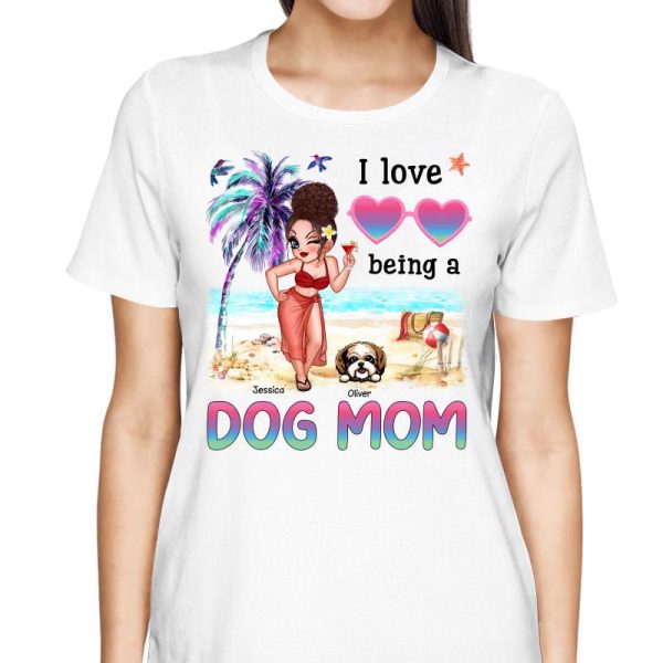 Summer I Love Being A Dog Mom Pretty Woman Personalized Shirt Online - Image 2