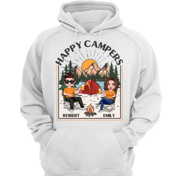 Happy Campers Camping Couple Personalized Shirt Hot on Sale - Image 3