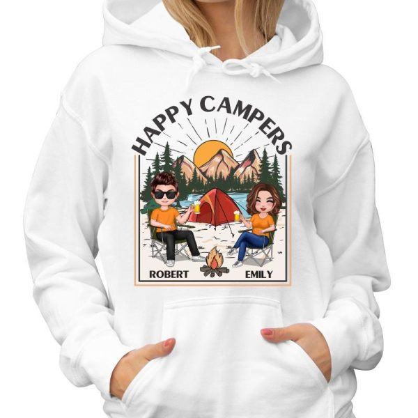 Happy Campers Camping Couple Personalized Shirt Hot on Sale - Image 4