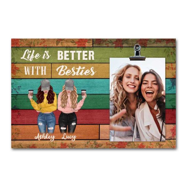 Modern Girls Front View Besties Personalized Picture Frame Discount - Image 3