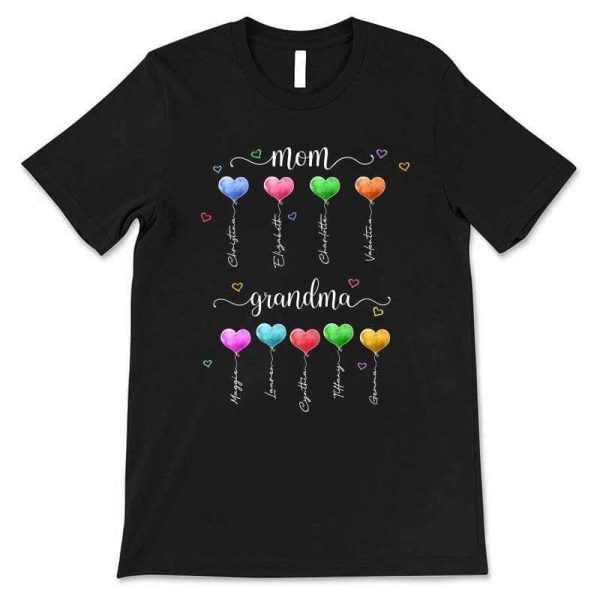 Mom Grandma Heart Balloon Personalized Shirt Online - Image 2