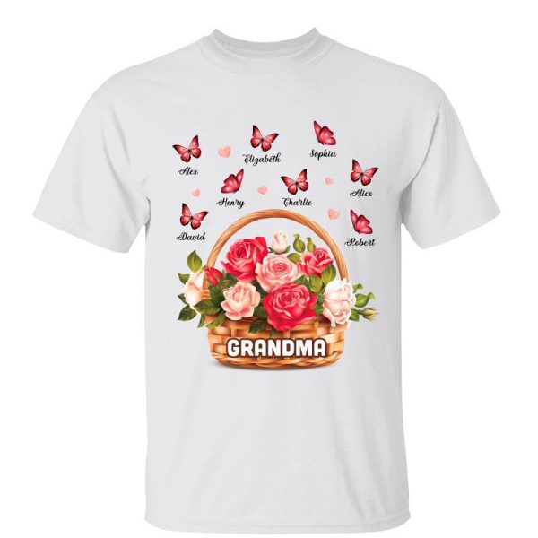 Grandma Flower Basket Personalized Shirt Online now