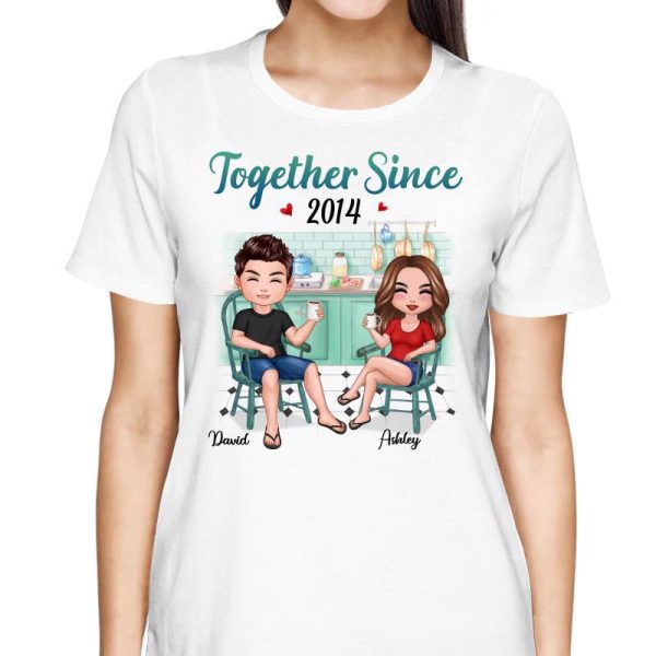 Couple Together Since Kitchen Anniversary Gift Personalized Shirt on Sale - Image 2