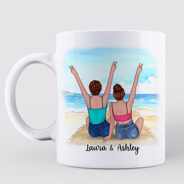 Summer Happy Besties On The Beach Personalized Mug Online - Image 2
