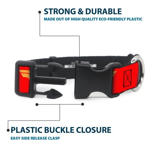 Plastic Clip Collar - DC League of Super-Pets Wonder Woman Logo Red Yellow Supply - Image 4
