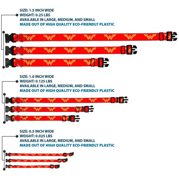 Plastic Clip Collar - DC League of Super-Pets Wonder Woman Logo Red Yellow Supply - Image 3