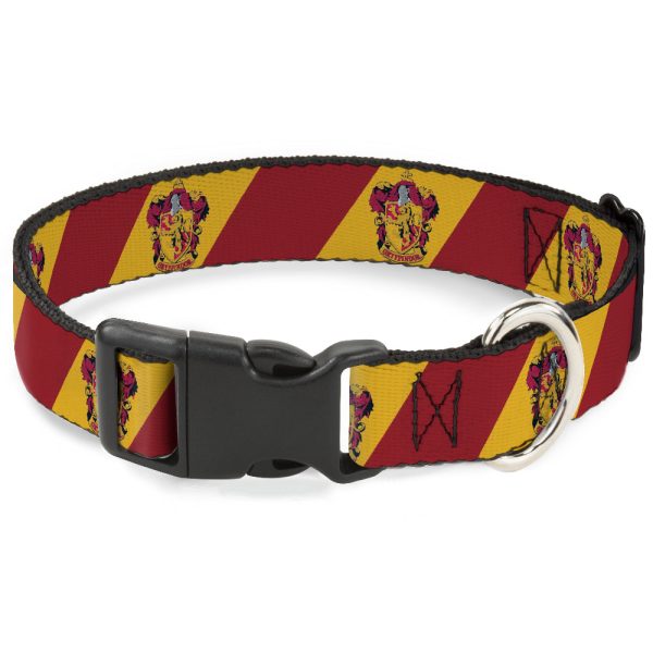 Plastic Clip Collar - GRYFFINDOR Crest Diagonal Stripe Gold Red For Discount